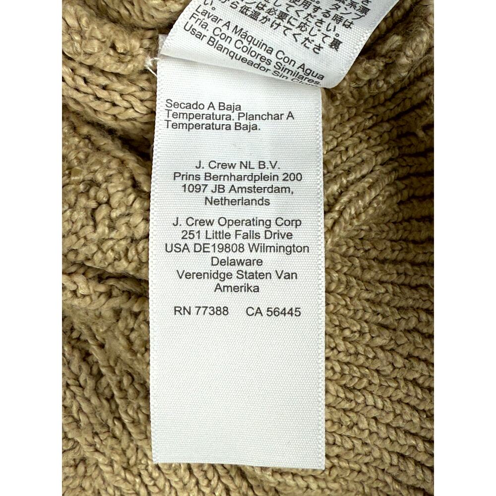 J. Crew Women’s Mock neck Cable Knit Sweater Cotton Blend Cashew Size M - Picture 7 of 11